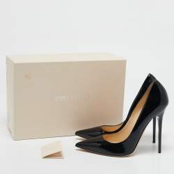 Jimmy Choo Black Patent Leather Anouk Pointed Toe Pumps Size 38