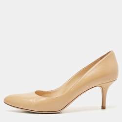 Jimmy Choo Beige Leather Gilbert Pumps Size 38.5