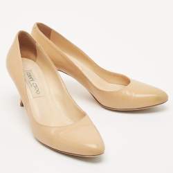 Jimmy Choo Beige Leather Gilbert Pumps Size 38.5