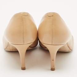 Jimmy Choo Beige Leather Gilbert Pumps Size 38.5