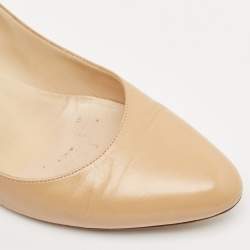 Jimmy Choo Beige Leather Gilbert Pumps Size 38.5