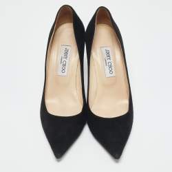 Jimmy Choo Black Suede Love Pointed Toe Pumps Size 39.5