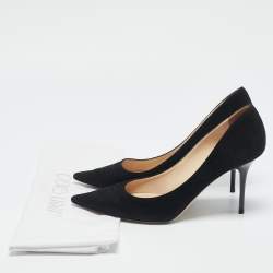 Jimmy Choo Black Suede Love Pointed Toe Pumps Size 39.5
