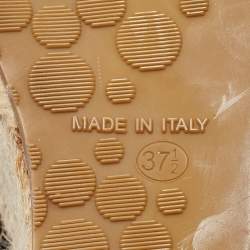 Pre Owned صندل جيمي تشو فيليس إسبادريل إسفين جلد براءات اختراع أسود مقاس 37.5