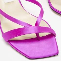 Jimmy Choo Pink Satin Maelie Thong Sandals Size 39.5
