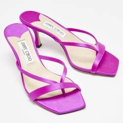 Jimmy Choo Pink Satin Maelie Thong Sandals Size 39.5
