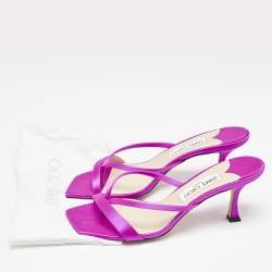 Jimmy Choo Pink Satin Maelie Thong Sandals Size 39.5