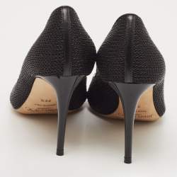 Jimmy Choo Black Mesh Peep Toe Pumps Size 36.5