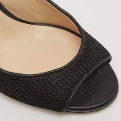 Jimmy Choo Black Mesh Peep Toe Pumps Size 36.5