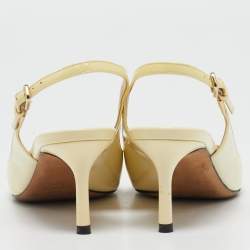 Jimmy Choo Cream Leather Erin Slingback Pumps Size 36.5
