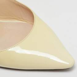 Jimmy Choo Cream Leather Erin Slingback Pumps Size 36.5