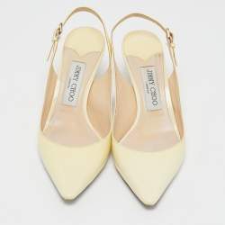 Jimmy Choo Cream Leather Erin Slingback Pumps Size 36.5