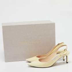 Jimmy Choo Cream Leather Erin Slingback Pumps Size 36.5