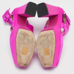 Jimmy Choo Fuschia Satin Buckle Gian Pumps Size 36
