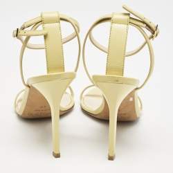 Jimmy Choo Yellow Leather Minny Ankle Strap Sandals Size 40