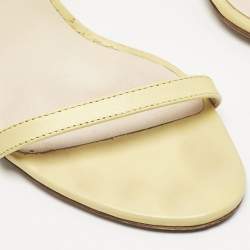 Jimmy Choo Yellow Leather Minny Ankle Strap Sandals Size 40