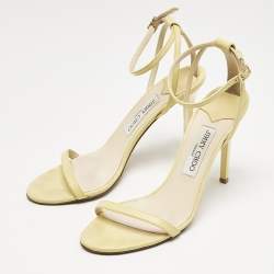 Jimmy Choo Yellow Leather Minny Ankle Strap Sandals Size 40
