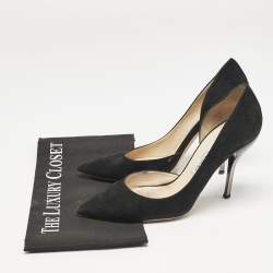 Pre Owned Jimmy Choo Black Suede Dorsay Pumps Size 39