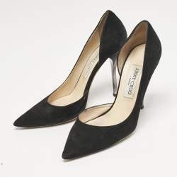 Pre Owned Jimmy Choo Black Suede Dorsay Pumps Size 39