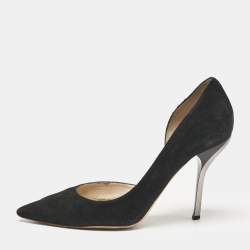 Pre Owned Jimmy Choo Black Suede Dorsay Pumps Size 39