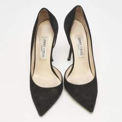Pre Owned Jimmy Choo Black Suede Dorsay Pumps Size 39
