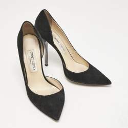 Pre Owned Jimmy Choo Black Suede Dorsay Pumps Size 39