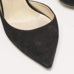 Pre Owned Jimmy Choo Black Suede Dorsay Pumps Size 39