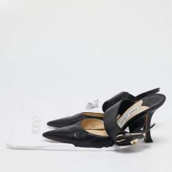 Jimmy Choo Black Leather Magie Mule Sandals Size 38