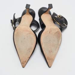 Jimmy Choo Black Leather Magie Mule Sandals Size 38