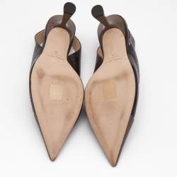 Jimmy Choo Brown Patent Leather and Snakeskin Embossed Leather Liya Pumps Size 40