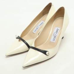 Jimmy Choo White Patent Leather Rosalie Pumps Size 34