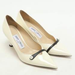 Jimmy Choo White Patent Leather Rosalie Pumps Size 34