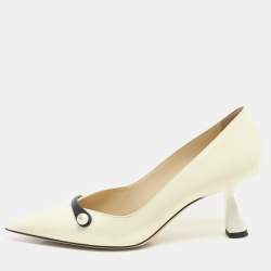Jimmy Choo White Patent Leather Rosalie Pumps Size 34