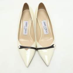 Jimmy Choo White Patent Leather Rosalie Pumps Size 34
