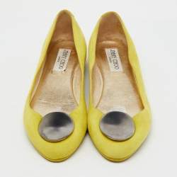 Jimmy Choo Yellow Suede Wray Ballet Flats Size 37