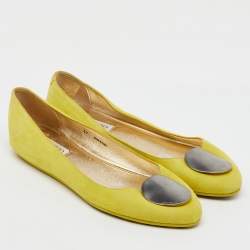 Jimmy Choo Yellow Suede Wray Ballet Flats Size 37