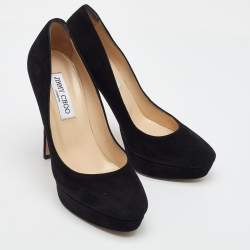 Jimmy Choo Black Suede Alex Platform Pumps Size 38