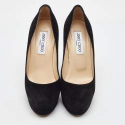 Jimmy Choo Black Suede Alex Platform Pumps Size 38