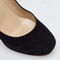 Jimmy Choo Black Suede Alex Platform Pumps Size 38