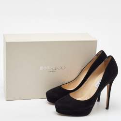 Jimmy Choo Black Suede Alex Platform Pumps Size 38