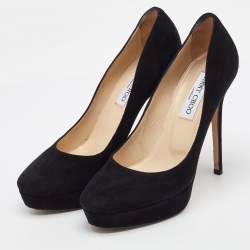 Jimmy Choo Black Suede Alex Platform Pumps Size 38