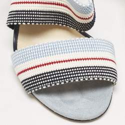 Jimmy Choo Multicolor Canvas Bailey Ankle Wrap Sandals Size 37