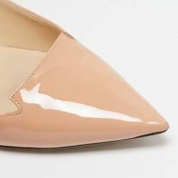 Jimmy Choo Beige Patent Leather Allure Pointed Toe Pumps Size 36.5