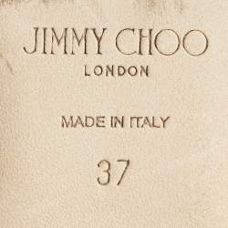Jimmy Choo Black/Silver Glitter Jaida Smoking Slippers Size 37