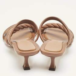 Pre Owned Jimmy Choo Brown Leather Diosa Slide Sandals Size 39