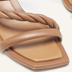 Pre Owned Jimmy Choo Brown Leather Diosa Slide Sandals Size 39