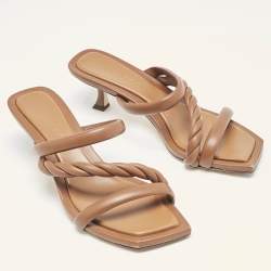 Pre Owned Jimmy Choo Brown Leather Diosa Slide Sandals Size 39
