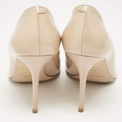 Jimmy Choo Beige Patent Leather Romy Pumps Size 38.5