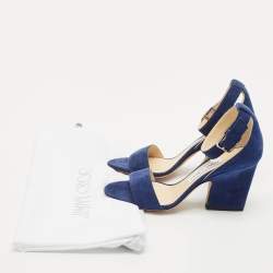 Jimmy Choo Blue Suede Ankle Strap Sandals Size 36