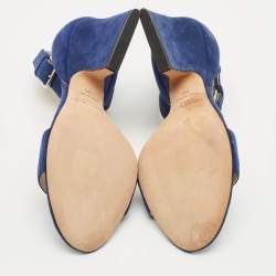 Jimmy Choo Blue Suede Ankle Strap Sandals Size 36